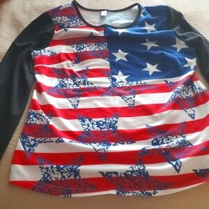 Paris Hilton American flag long sleeve shirt